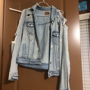 Distressed jean jacket